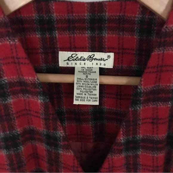 Vintage Eddie Bauer Plaid Tartan Wool Jumper Dress with Pockets and Lining - Picture 2 of 4